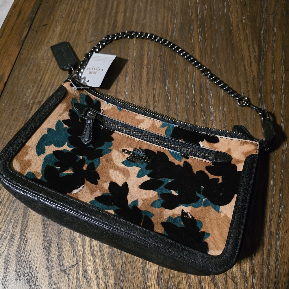AUTHENTIC NWT Coach Black and Tan Floral Women's Bag